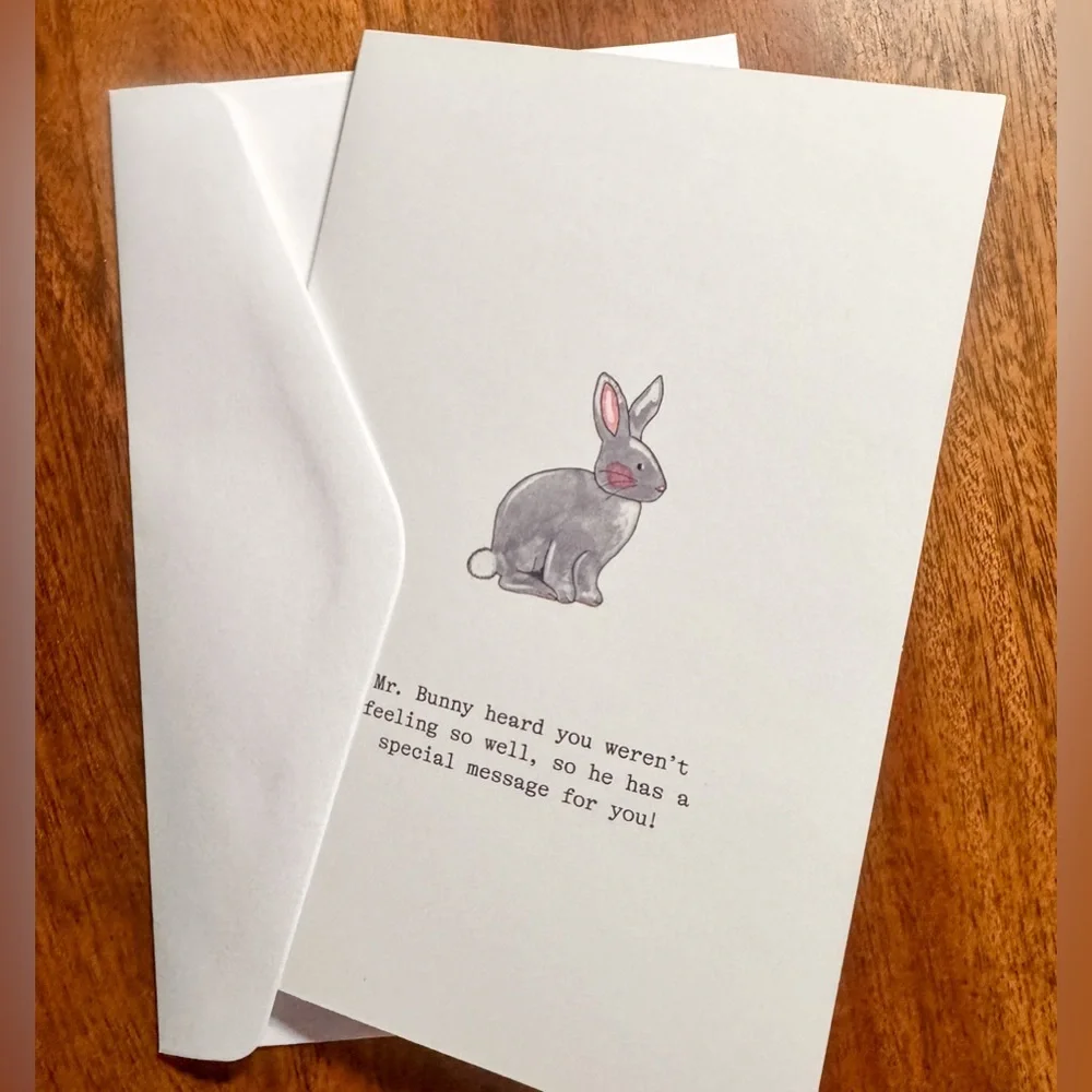 3/$10 Greeting Card from Cards Against Humanity - Bunny Get Well